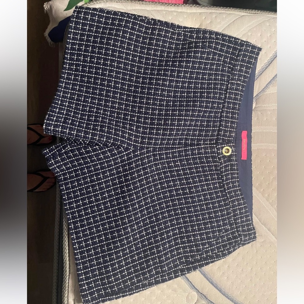 Lilly Pulitzer Gretchen high rise low tide checkered shorts